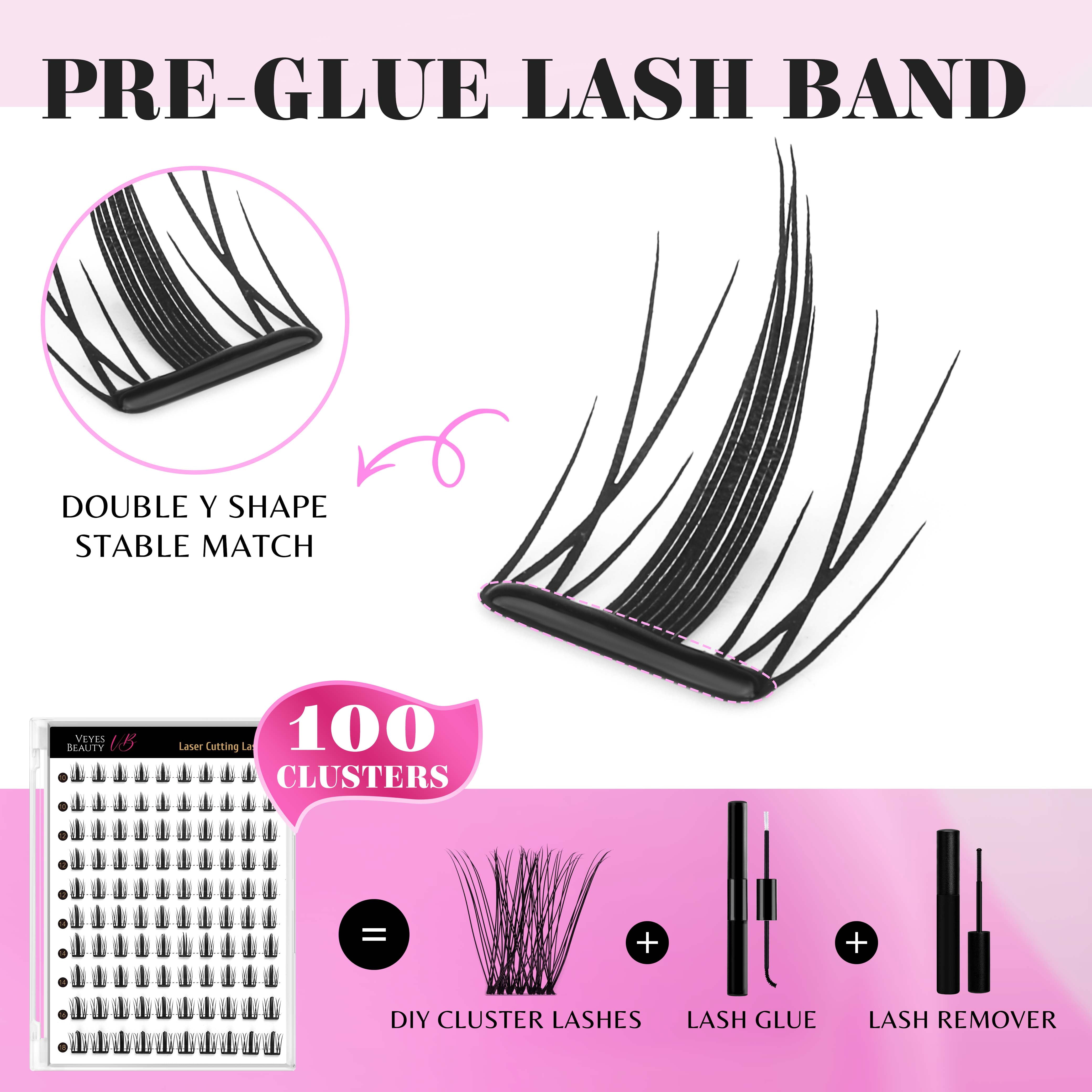 VEVESBEAUTY Lash Cluster Self Sdhesive Sunray Lash 100 Fans 10-18mm