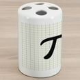 thumbnail image 1 of Pi Ceramic Toothbrush Holder, Mathematics Themed Constant Number Sign on Plaid Notebook Look Backdrop, Decorative Versatile Countertop for Bathroom, 4.5" X 2.7", Charcoal Grey Ivory, 1 of 4