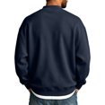 thumbnail image 4 of Men's Crewneck Sweatshirt Solid Color Pullover Top with Ribbed Trim Relaxed Fit Fall Casual Sweatshirts, 4 of 4