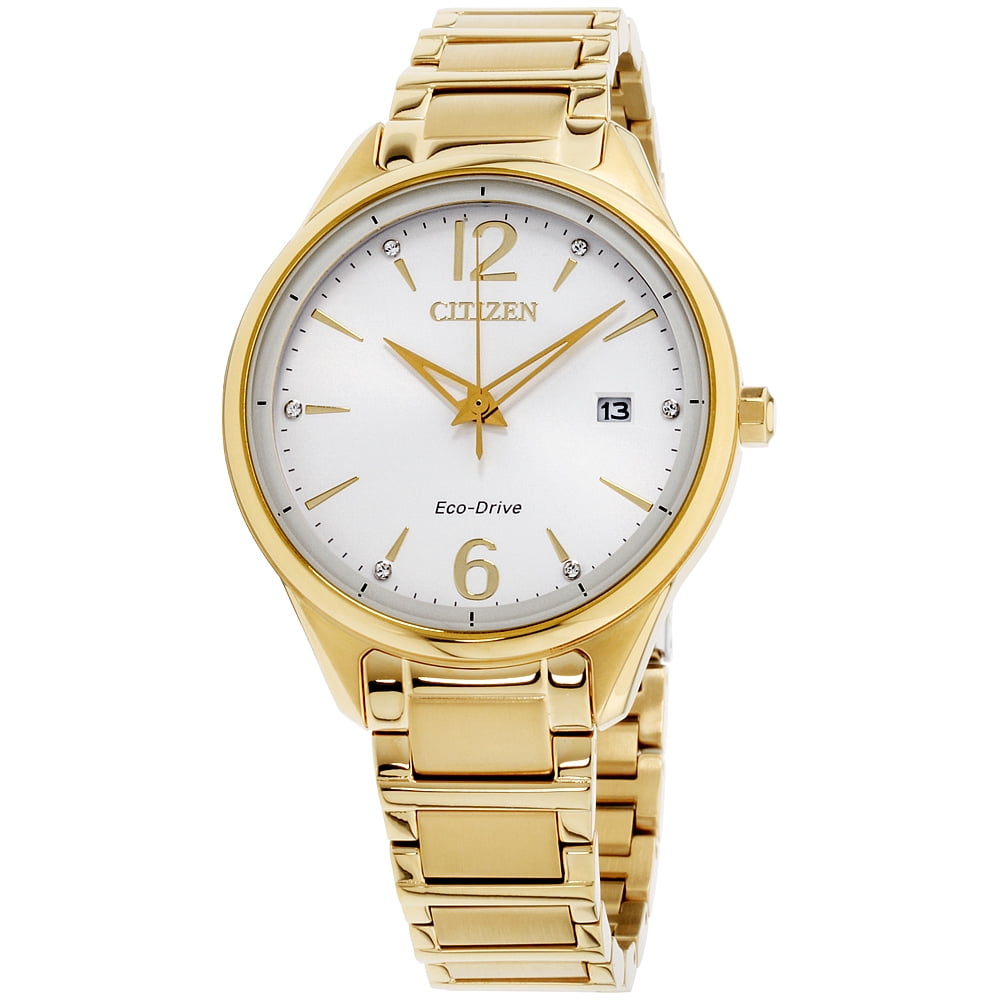 CITIZEN - Citizen Women's Eco-Drive Gold-Tone Crystal Watch FE6102-53A ...