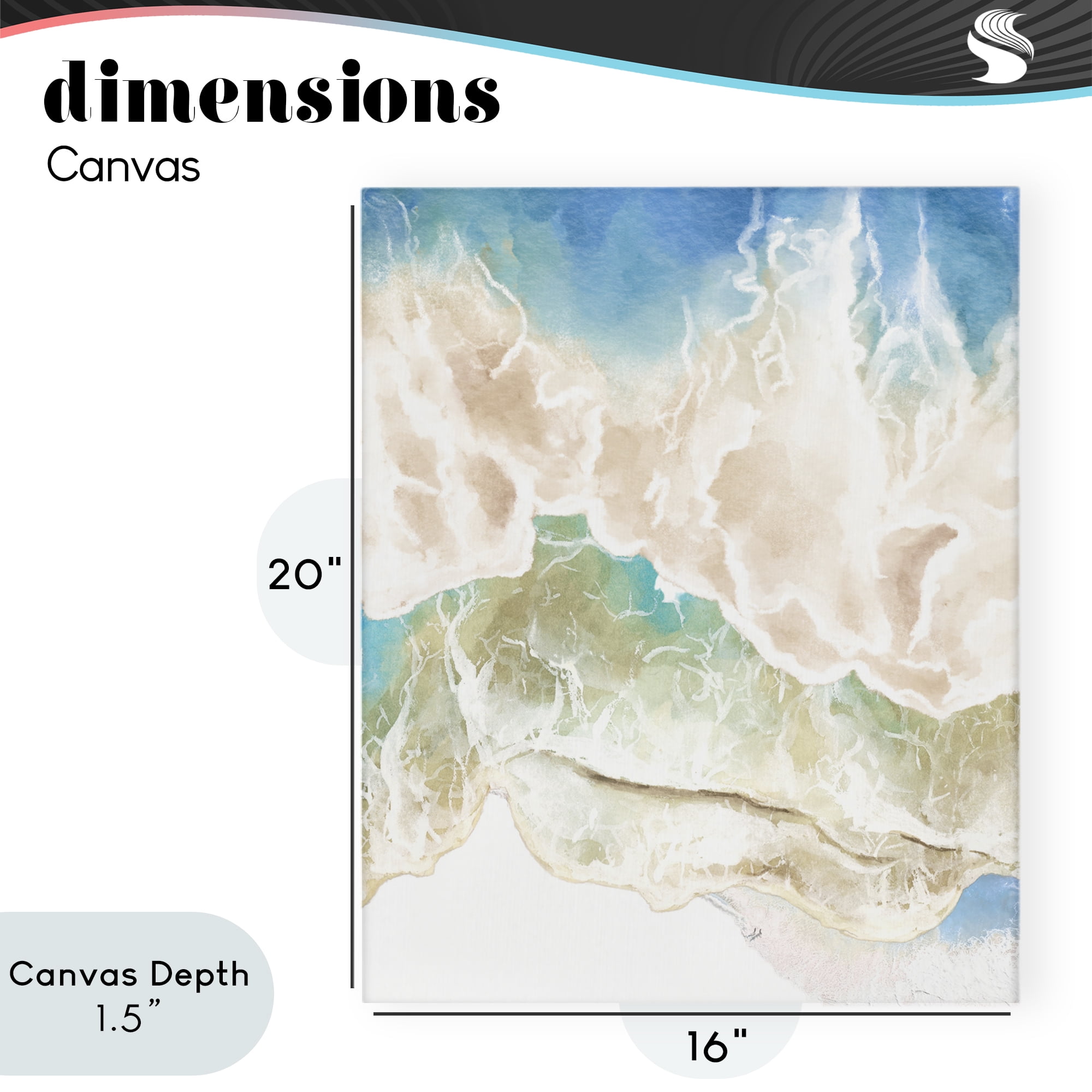 Stupell Industries Washed Away Tide Abstract Canvas Wall Art, design by Jesse Keith