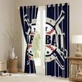 thumbnail image 3 of Castle Fairy Adults Female Men Baseball Gamer Black Out Curtains,Abstract Geometric Stars Stripes Curtains Pack of 2 (42x63 Each),Sport Vintage Aesthetic Bedroom Curtains,Microfiber Bedroom Decor, 3 of 6