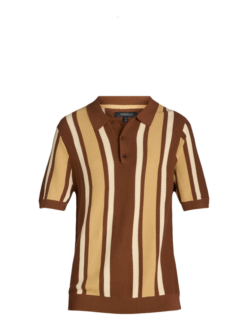 Tribekka 44 men's Striped Seed Stitch Polo Shirt - Walmart.com