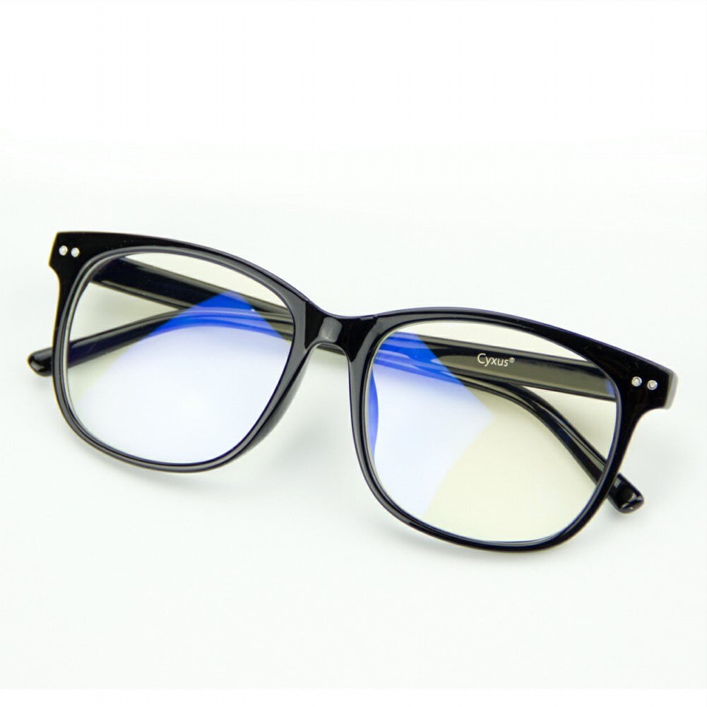 Cyxus Anti Eye Strain Uv Blue Light Blocking Computer Gaming Eyewear Oversized Black Frame 1722