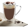 thumbnail image 2 of Pemberly Row Latte Mug Glass Double Wall Handle 4 PC 435ML Barista, 2 of 2