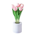 thumbnail image 1 of Lámpara de noche Yinane Flor artificial Adorno de mesa con puerto USB rosa, 1 of 8