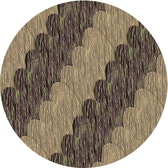 Ahgly Company Machine Washable Indoor Round Transitional Dark Brown Area Rugs, 3' Round