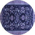 thumbnail image 1 of Ahgly Company Machine Washable Indoor Round Oriental Blue Industrial Area Rugs, 3' Round, 1 of 4