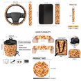 thumbnail image 7 of HUISEFOR Fall Maple Leaf Car Seat Cover Full Set Breathable Comfortable 15 Packs Set Including Steering Wheel Cover, Belt Cover, Garbage Can, Coasters, Fit for Most Cars, Auto, SUVs, 7 of 7