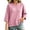 Pink, variant on SETOOFF 3/4 Length Sleeve Womens Tops Crew Neck Waffle Knit Casual Shirts Loose Fit Pullover Blouses Soft Stretchy Daily Wear Tops for Women Spring Summer Fall