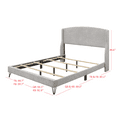 thumbnail image 6 of Home Design Natty Twin Upholstered Panel Bed Frame with 4-Piece Slat System and Metal Legs, Gray, Easy Assembly, 6 of 6