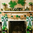 thumbnail image 7 of 2PCS St Patricks Day Bow for Wreath Decorations,18in Large White Green Glitter Shamrock Bowknot Irish Holiday Crafts Bows for Tree Topper Front Door Outdoor Outside, 7 of 7