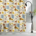 thumbnail image 2 of Cartoon Animals Shower Curtain Set, Waterproof Shower Curtains for Bathroom, Cute Dog Tigers Elephants Lions Cat Washable Fabric Cloth Bath Curtain for Bathtub Decoration with Hooks 60x72 Inches, 2 of 9