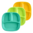 thumbnail image 2 of Re-Play Recycled Plastic 3 Pack Plastic Divided Plates - Aqua, Lime Green, Sunny Yellow, 2 of 7