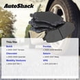 thumbnail image 3 of AutoShack Rear Ceramic Brake Pad Set Driver and Passenger Side Replacement for Saturn Relay Pontiac Montana Mobility Ventures MV-1 VPG MV-1 2005-2009 Chevrolet Uplander 2005-2007 Buick Terraza SCD1093, 3 of 6