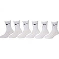 thumbnail image 2 of Nike Polyester Athletic Mid Calf Socks Kids 5-7, White (6 Pack), 2 of 2