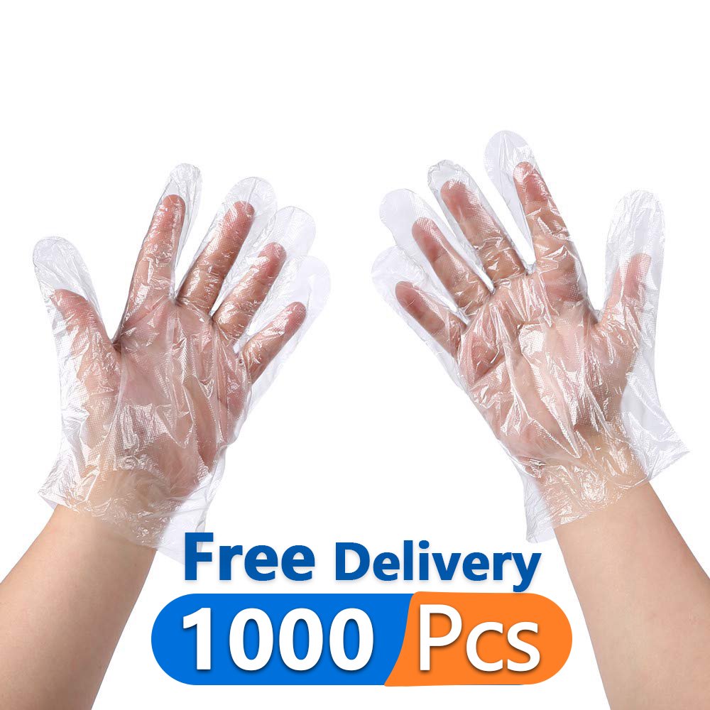 1000 PCS Plastic Disposable Gloves,Food Prep Gloves,Food Handle Safes