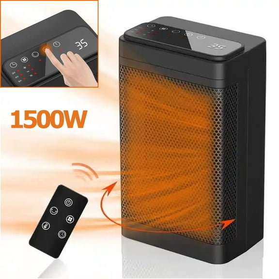 TIANLAIMEI Space Heater for Indoor Use, 1500W PTC Ceramic Fast Heating with Thermostat, Portable, Electric Heater Fan, Remote Control