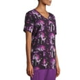 thumbnail image 2 of Scrubstar Disney "Maleficent Night" Women's Mock Wrap Print Scrub Top, 2 of 6