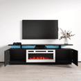 thumbnail image 6 of Eva-KWH Fireplace TV Stand for TVs up to 80", Modern High Gloss 71" Entertainment Center, Electric Fireplace TV Media Console with Storage Cabinets and LED Lights, 6 of 9