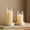 White, variant on Set of 2 Hurricane Candle Holders with Wood Base & Glass Cylinder (4.2x5.9” & 4.6x7.8”) – Rustic Wooden Candle Holders for Home Decor, Weddings, Table Centerpieces (2, Brown)