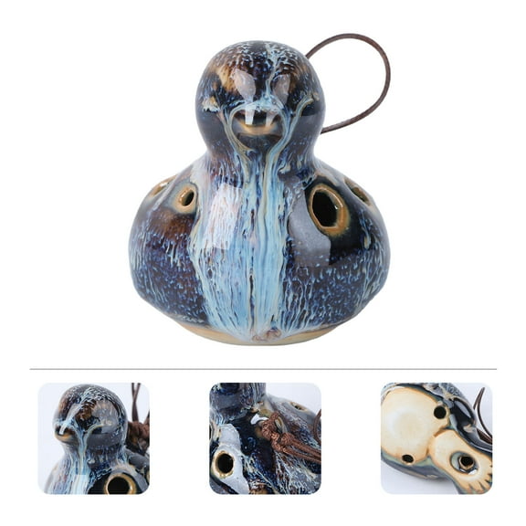 Raindrops Ocarina Instrument Bird Ceramic Whiteware for Hobbyists Ergonomic Design 1Pcs