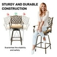 thumbnail image 6 of Tcbosik Outdoor Swivel Bar Stools Set of 2, Counter Height Bar Chairs, Bistro Armchair with Cushion and Metal Frame for Backyard, Garden, Patio, Balcony, Bronze, 6 of 10