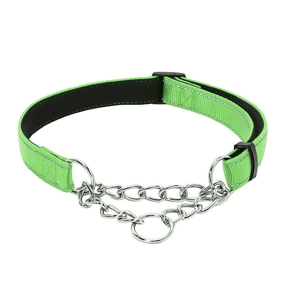 Nylon Reflective Dog Collar for Training and Daily Walking Comfortable Soft Pet Necklace P Chain