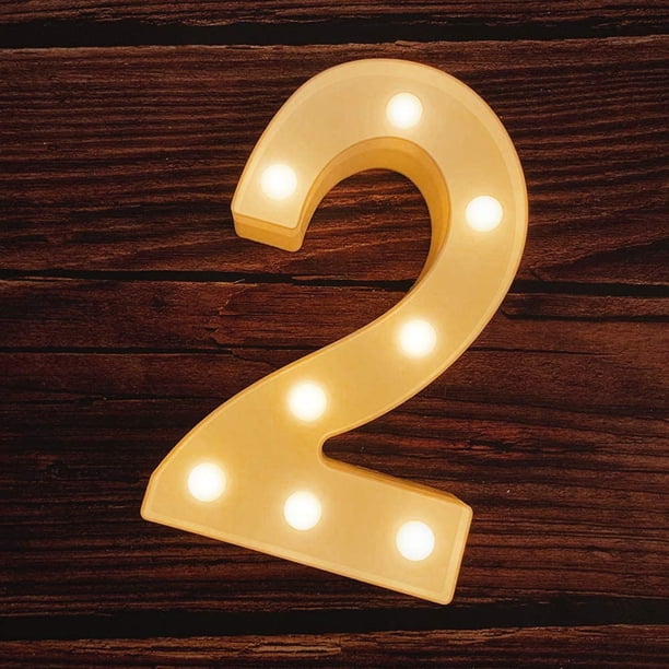 Letrero luminoso LED con números y letras para marquesina, ideal para bodas, cumpleaños, fiestas, Navidad, luz nocturna, decoración para el hogar y el bar (2 unidades)