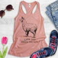 thumbnail image 2 of Llama Said Knock You Out Tank Top, Ladies Racerback Tank Top, Funny Animal Tee, Funny Pun Tank, Llama Tank, Desert Pink, Medium, 2 of 3