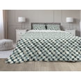 thumbnail image 1 of Geometric Comforter & Sham Bedding Set, Continuous Art Pattern of Brushed Diagonal X Shapes Repetitive Design, 3 pcs Duvet Set Microfiber Filling Quilt, 5 Sizes, Cream and Dark Teal, by Ambesonne, 1 of 4