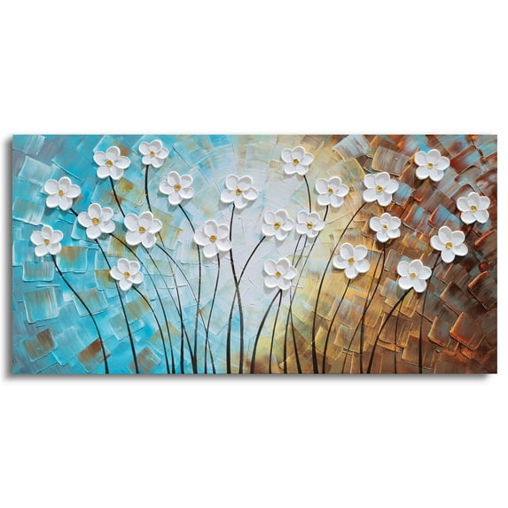 Yihui Arts Modern Abstract Floral Pictures Aesthetic Artwork for Bedroom Bathroom