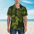 thumbnail image 6 of Picia Tropical Palm Leaves Fern Leaf Gentle Cotton Regular Fit Short Sleeve Casual Hawaiian Shirt for Men-Medium, 6 of 9