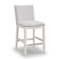 thumbnail image 1 of Comfort Pointe Arissa Snow White Fabric Upholstered Wood Counter Stool, 1 of 7