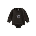 thumbnail image 1 of xiaxaixu Baby Boy Romper, Long Sleeve Crew Neck Embroidery Letters Fall Bodysuit Halloween Clothes, 1 of 8