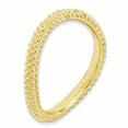 thumbnail image 3 of 925 Sterling Silver Gold Plated Wave Stackable Ring Curved, 3 of 7