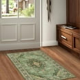 thumbnail image 4 of Boho Vintage Round Rug ft- Faux Wool Dreely Washable Area Rug Small Distressed Throw Rugs Floor Carpet for Door Mat Entryway Bedrooms Laundry (Round - ; Diameter Border ), 4 of 7