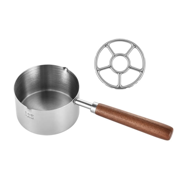 veasfak 1 Stainless Steel Mini Saucepan Small Soup Pot Cooking Pan Heat Resistant Butter With Stand