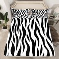 thumbnail image 2 of Homewish Geometric Waves Lines Bed Sheets,Zebra Pattern Stripes King Sheets,White Black Sheet Set For Boys Kids,Ultra Soft Home Decor,4 Pieces, 2 of 7