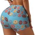 thumbnail image 2 of Kdxio Cute Donut Print Workout Shorts for Women Seamless Soft Smooth Gym Yoga Scrunch Active Shorts, 2 of 9