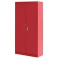thumbnail image 3 of Sandusky Classic Series Welded Steel Wardrobe Storage Cabinet with Garment Rod, Red, 3 of 6