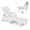 White, variant on FOOWIN HDPE Patio Chaise Lounge Chairs Set of 2, Pool Lounge Chairs with 5-Position Adjustable Backrest, Wheels & Cup Holder, Black