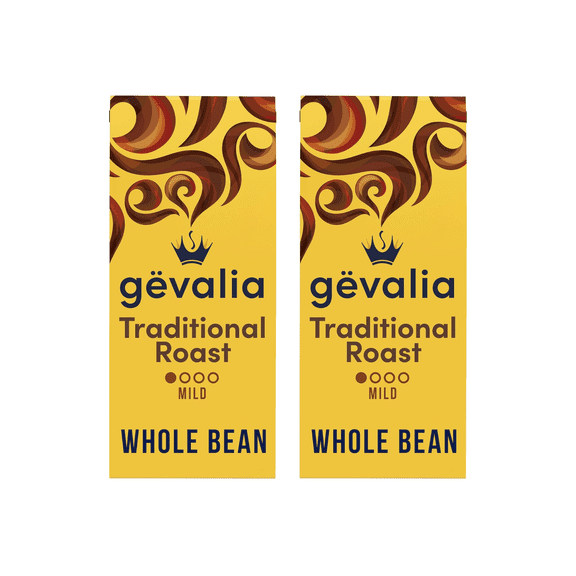 Gevalia Traditional Roast Mild Whole Bean Coffee, 12 oz (Pack of 2)
