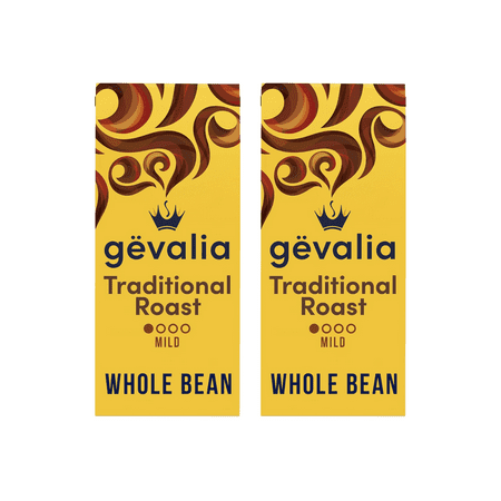 Gevalia Traditional Roast Mild Whole Bean Coffee, 12 oz (Pack of 2)