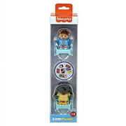 F-Price Fisher-Price Little People Card Game Figure Set - HHR45 Includes 2 Little People Figures, 2 Chairs and a Table with Card Game and Cupcake Graphics, Blue, Yellow, Red