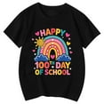 thumbnail image 4 of XAOFW Girl's T-Shirts 100 Days Of School Cartoon Print Short Sleeve Crewneck Tee Shirt Everyday School Wear Loose Fit T Shirt Daily Lounging Comfortable Trendy Top, 4 of 4