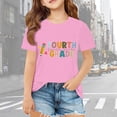 thumbnail image 2 of Miaoju Toddler Girls Shirts Crewneck Letter Graphic Printed Short Sleeve T-Shirt Cotton Tunic Blouse T-Shirt Boys & Girls Shirts, 2 of 5