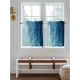 thumbnail image 2 of Blue Ombre 2 Panel Kitchen Curtains for Small Windows, Coastal Beach Modern Abstract Art Bathroom Tier Curtain, Short Window Treatment for Bedroom/Living Room 55"x36", 2 of 6