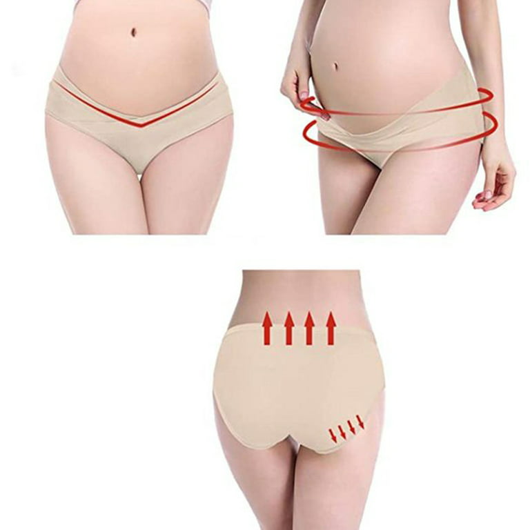 Bonrich 3pcs Cotton U-Shaped Low Waist Maternity Underwear Pregnant Women Panties  Pregnancy Briefs 