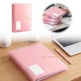 thumbnail image 2 of Loose Leaf Document File Folder Elastic Band Closure Label Pocket Paper Storage Organizer Pink, 2 of 6